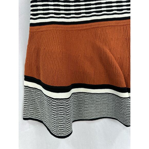 Sandro Paris Jupe Jella Knit Mini Skirt in Brown Black Stripe – Size 2 - Picture 5 of 6